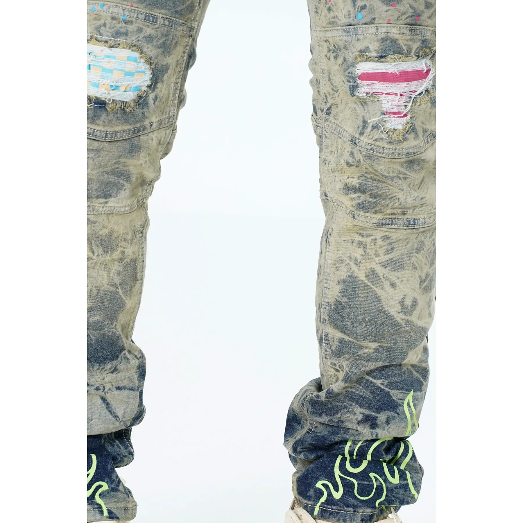 M1952 Makobi Fire Shredded Jeans - Dirt Wash