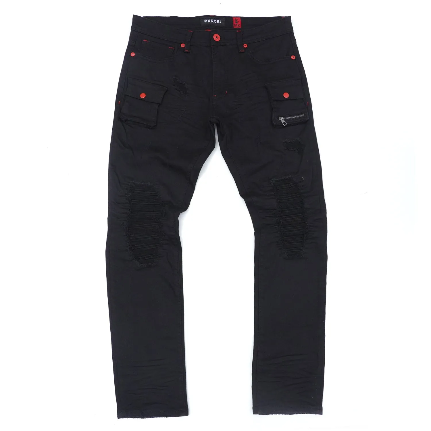 M1980 Cannon Shredded Denim Jeans - Black/Black