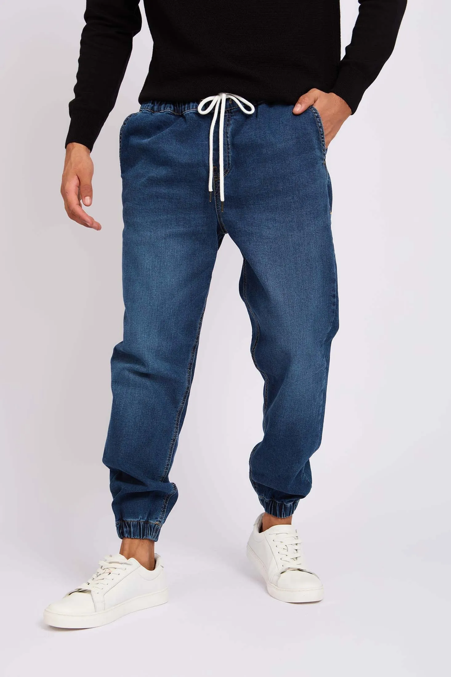 Men Relaxed Jogger Denim Pant Indigo Wash