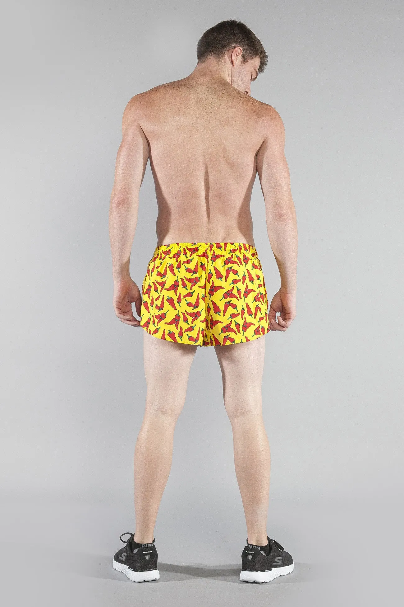 Men's Printed 1" Elite Split Shorts - Yellow Chili Pepper