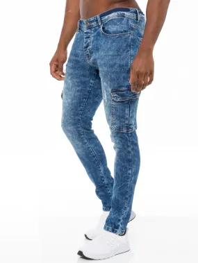 Mens Skinny Stretch Distressed Denim Jeans | Enzo Designer Menswear