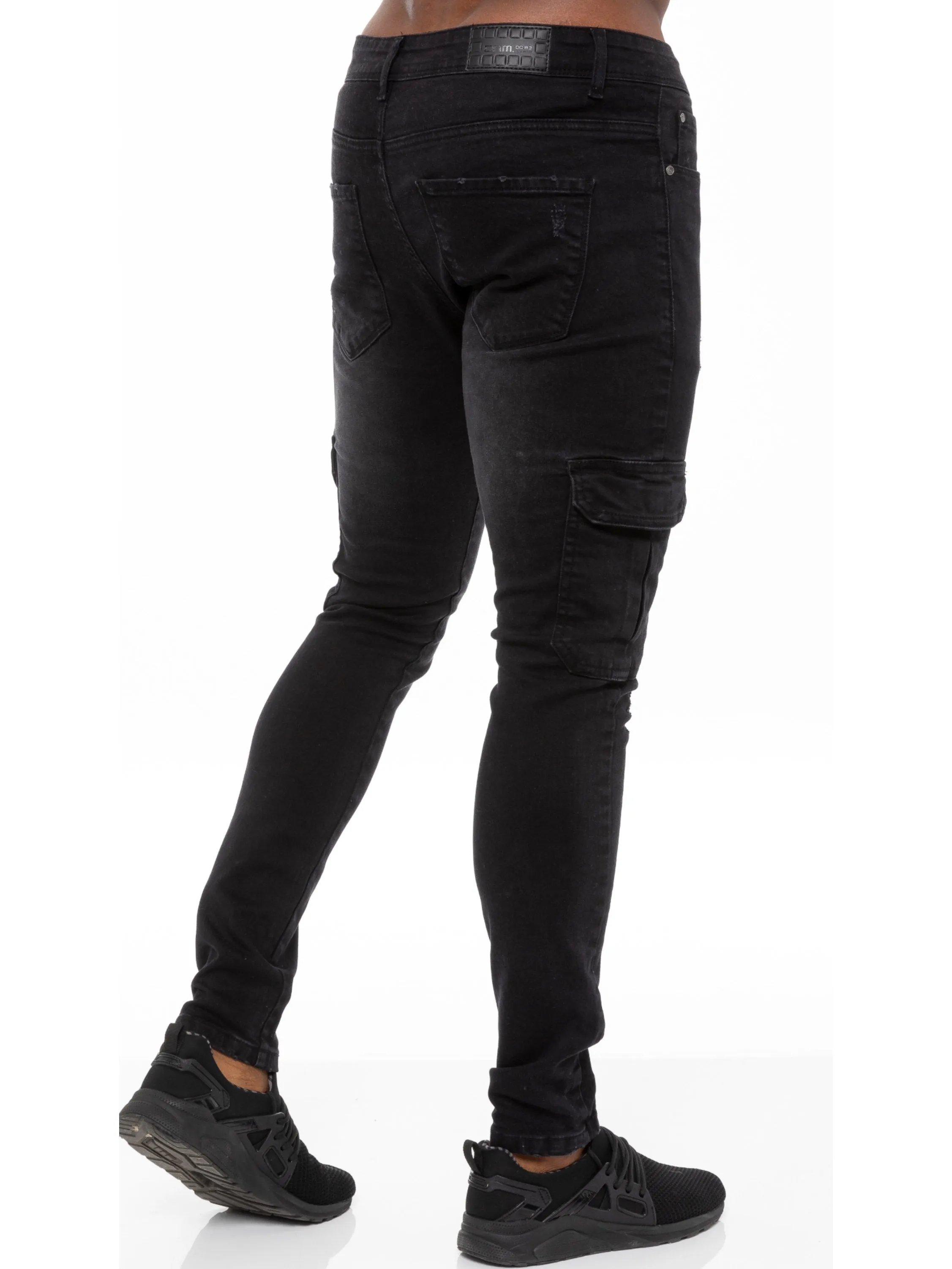 Mens Skinny Stretch Distressed Denim Jeans | Enzo Designer Menswear