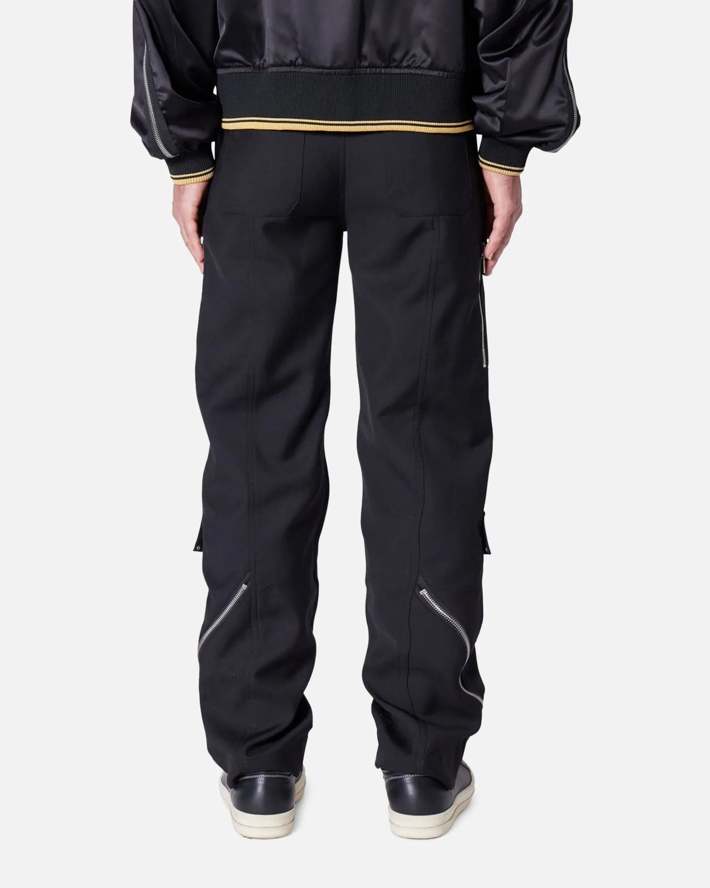 MNML Angled Zip Cargo Pants Black