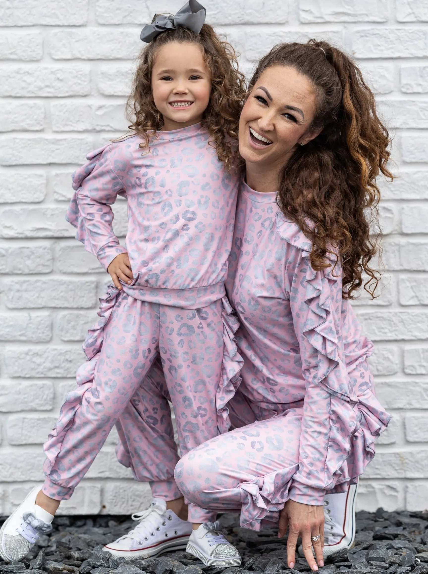 Mommy and Me Love You More Ruffle Jogger Set