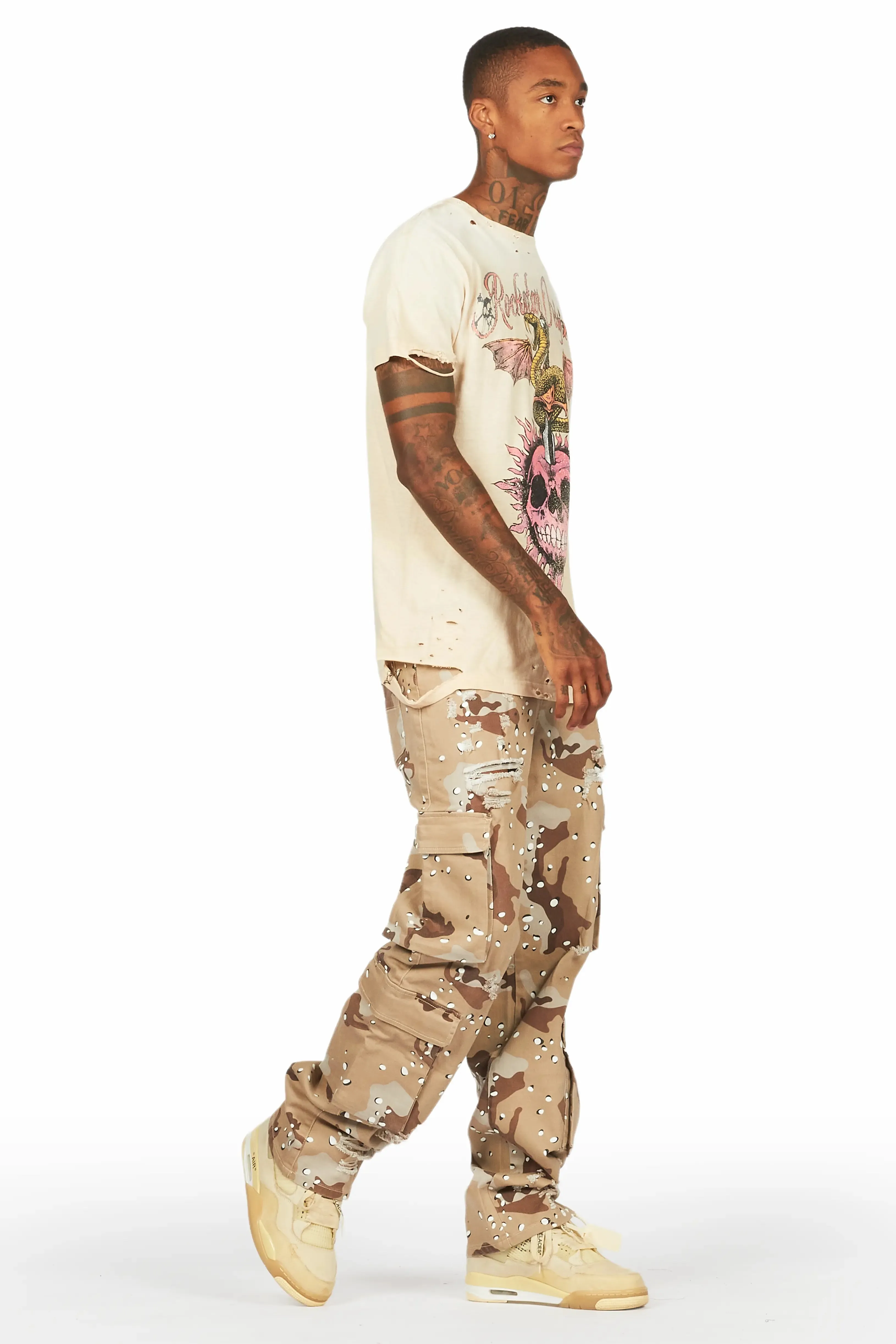 Morten Desert Camo Baggy Fit Cargo Jean