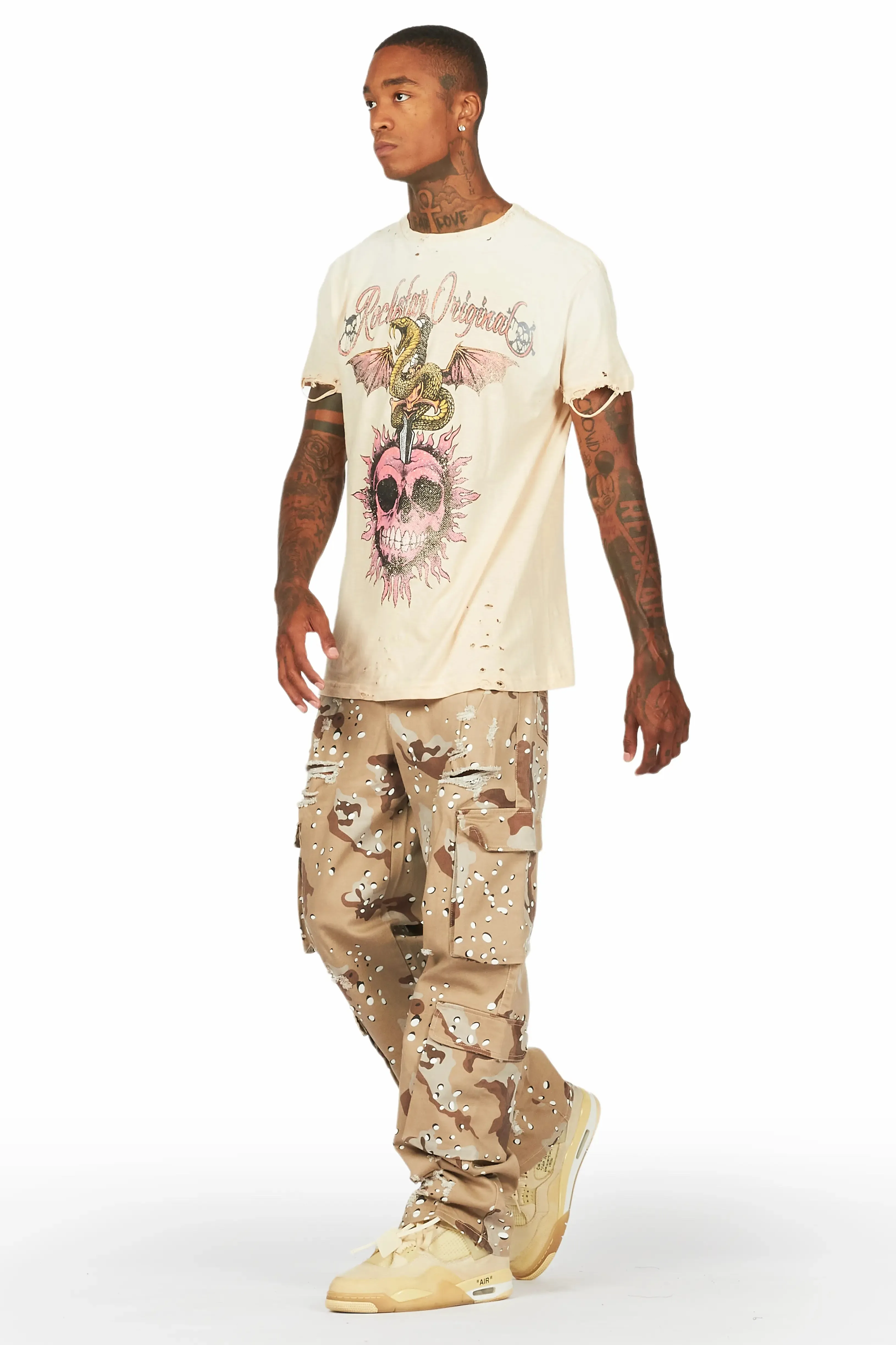 Morten Desert Camo Baggy Fit Cargo Jean