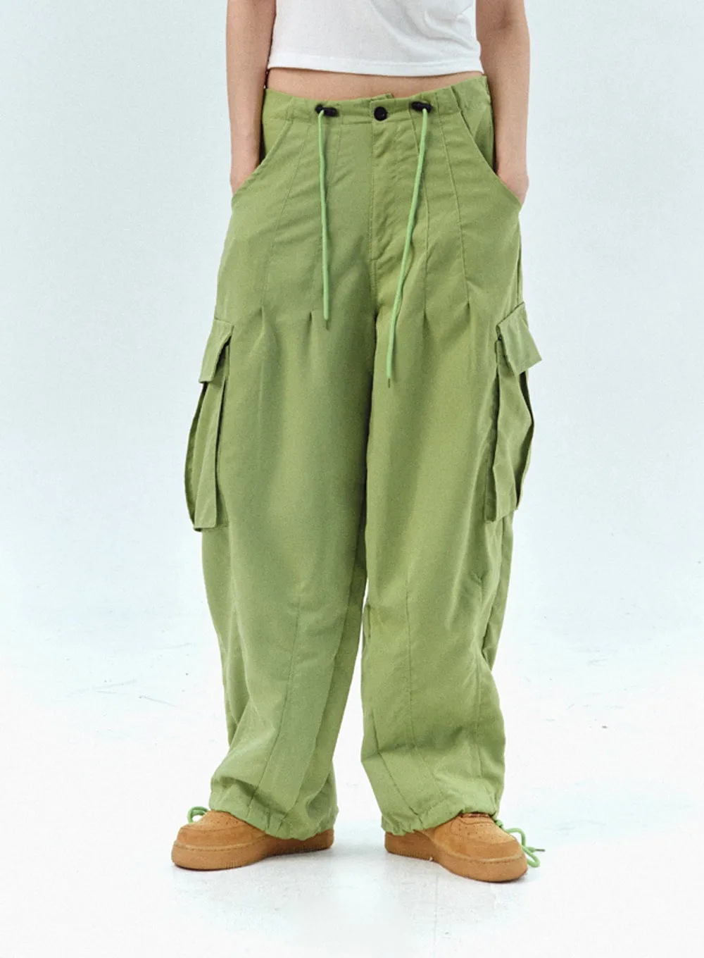 Nylon Baggy Cargo Pants IU330