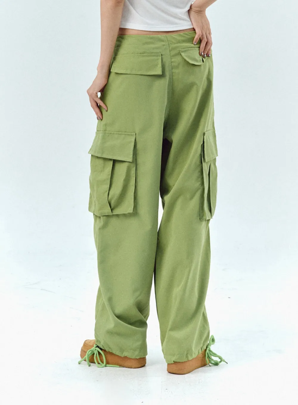 Nylon Baggy Cargo Pants IU330