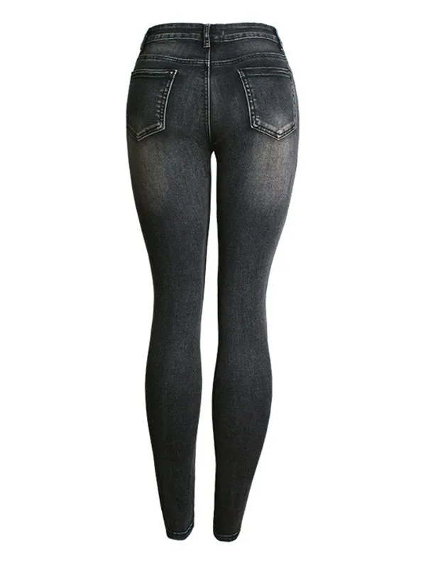 Pants Denim Shredded Slim Pants for Women