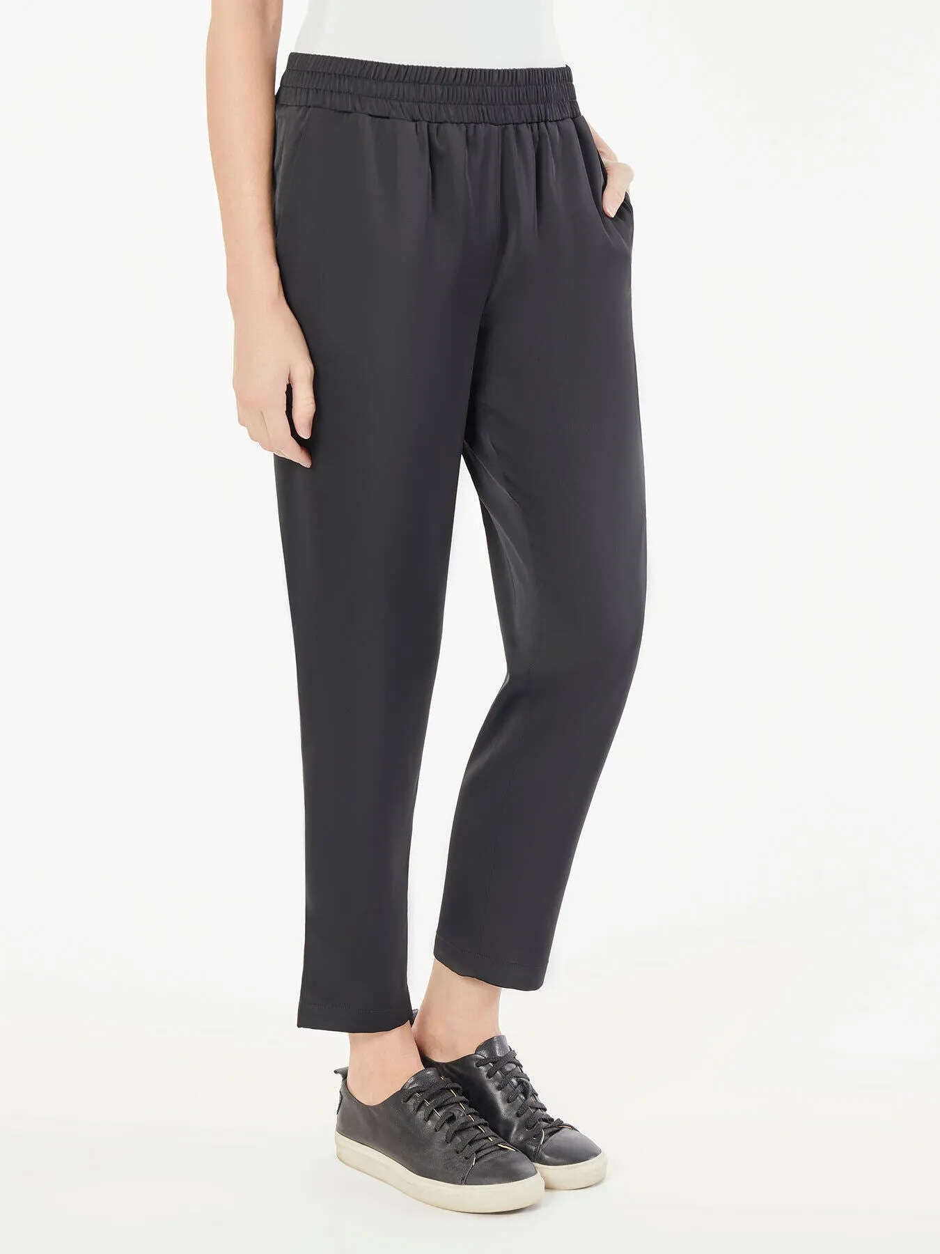 Pull-On Satin Jogger Pants