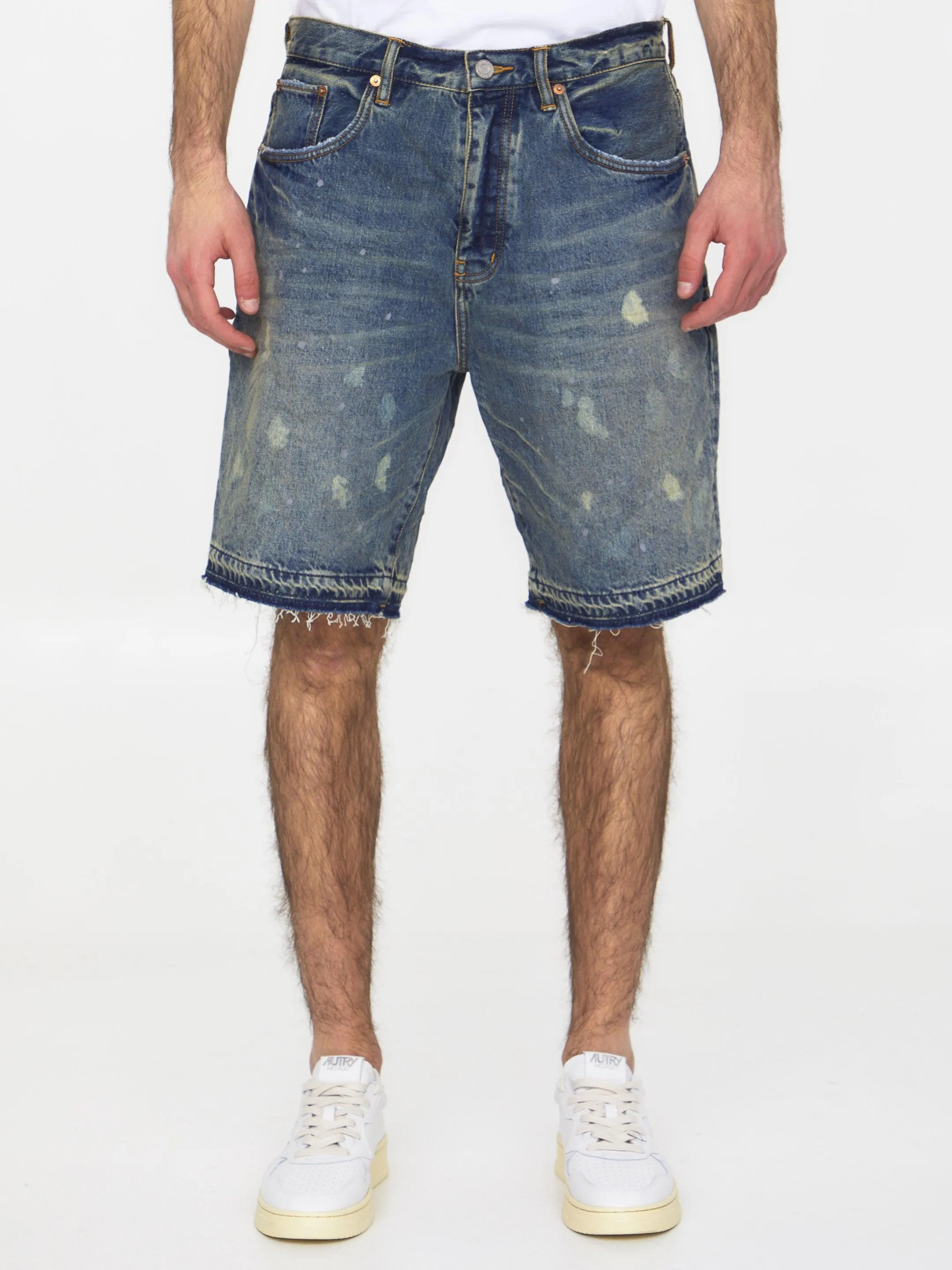 Purple Brand Light-blue Denim Bermuda Shorts