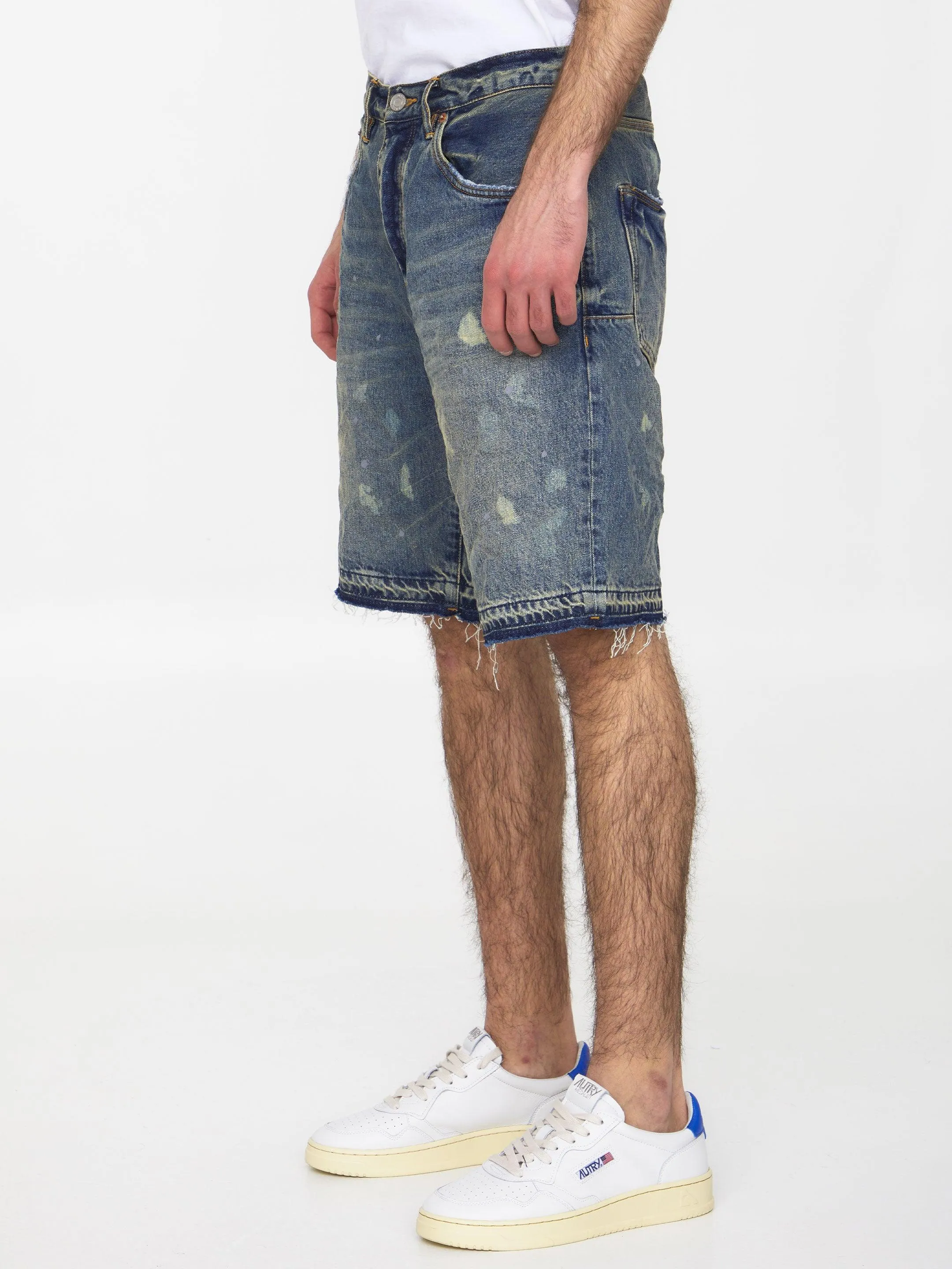 Purple Brand Light-blue Denim Bermuda Shorts