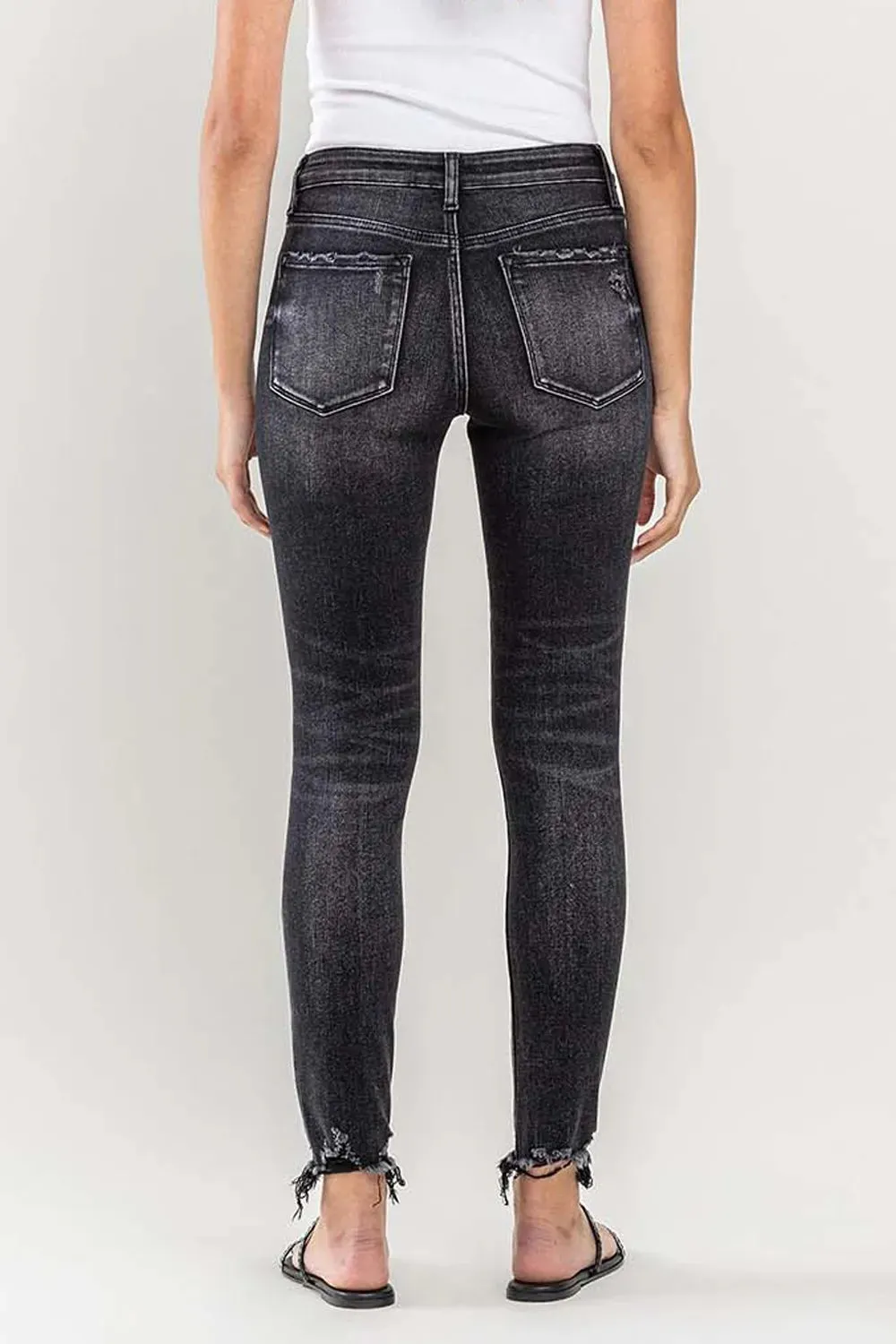 Raw Hem Cropped Skinny Jeans