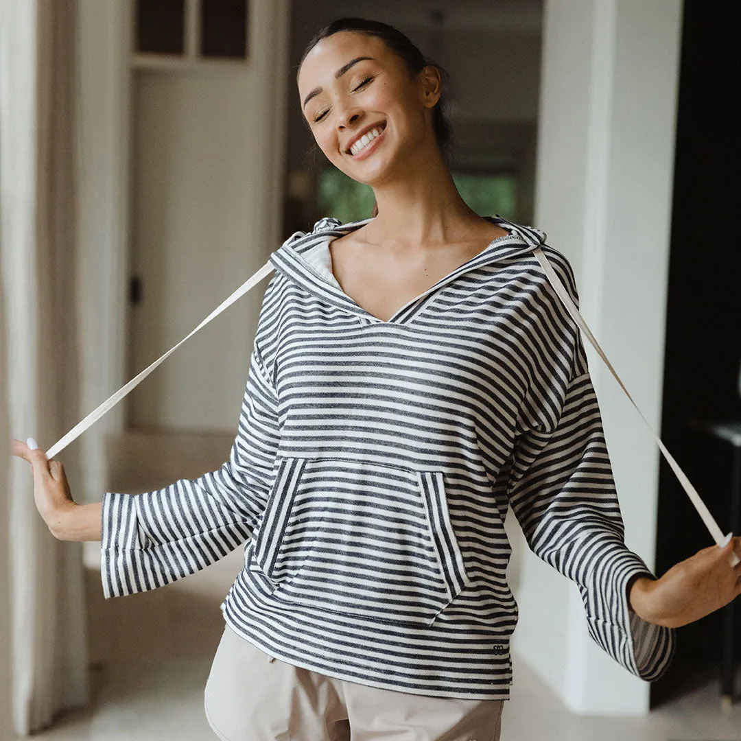 Sailor Stripe Hoodie, Navy Stripe