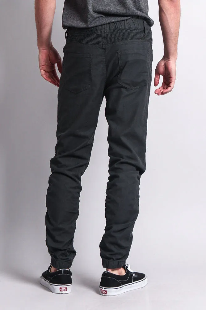 Scrunch Stacked Biker Twill Jogger Pants