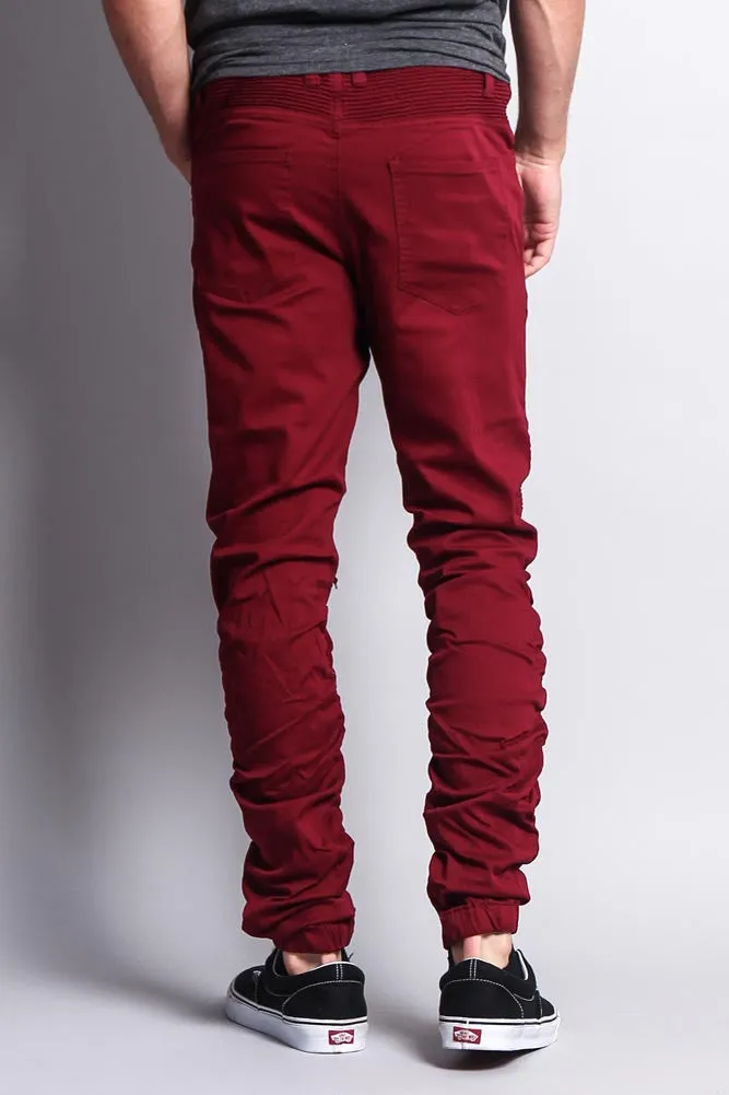 Scrunch Stacked Biker Twill Jogger Pants