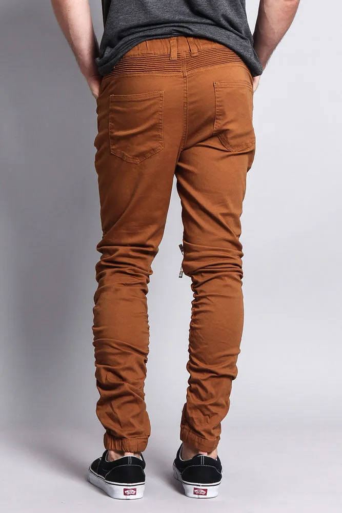 Scrunch Stacked Biker Twill Jogger Pants