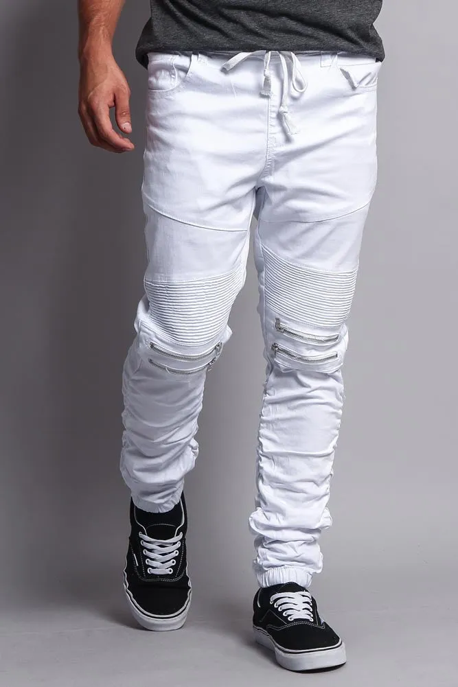 Scrunch Stacked Biker Twill Jogger Pants