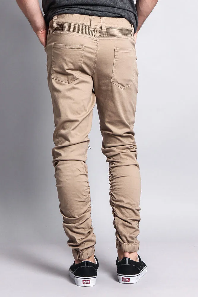 Scrunch Stacked Biker Twill Jogger Pants