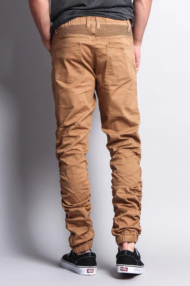 Scrunch Stacked Biker Twill Jogger Pants