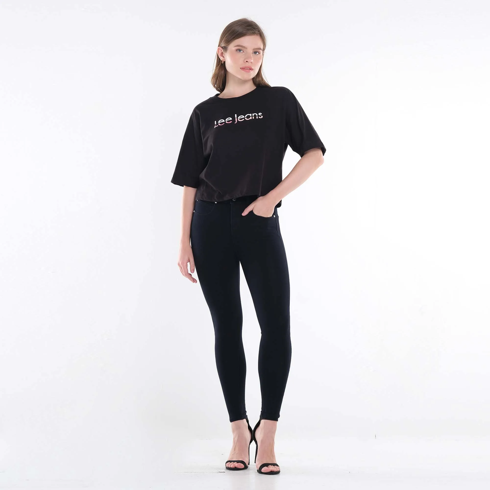 SHAPE MAGIC HIGH RISE HEATHER JEANS IN BLACK RINSE