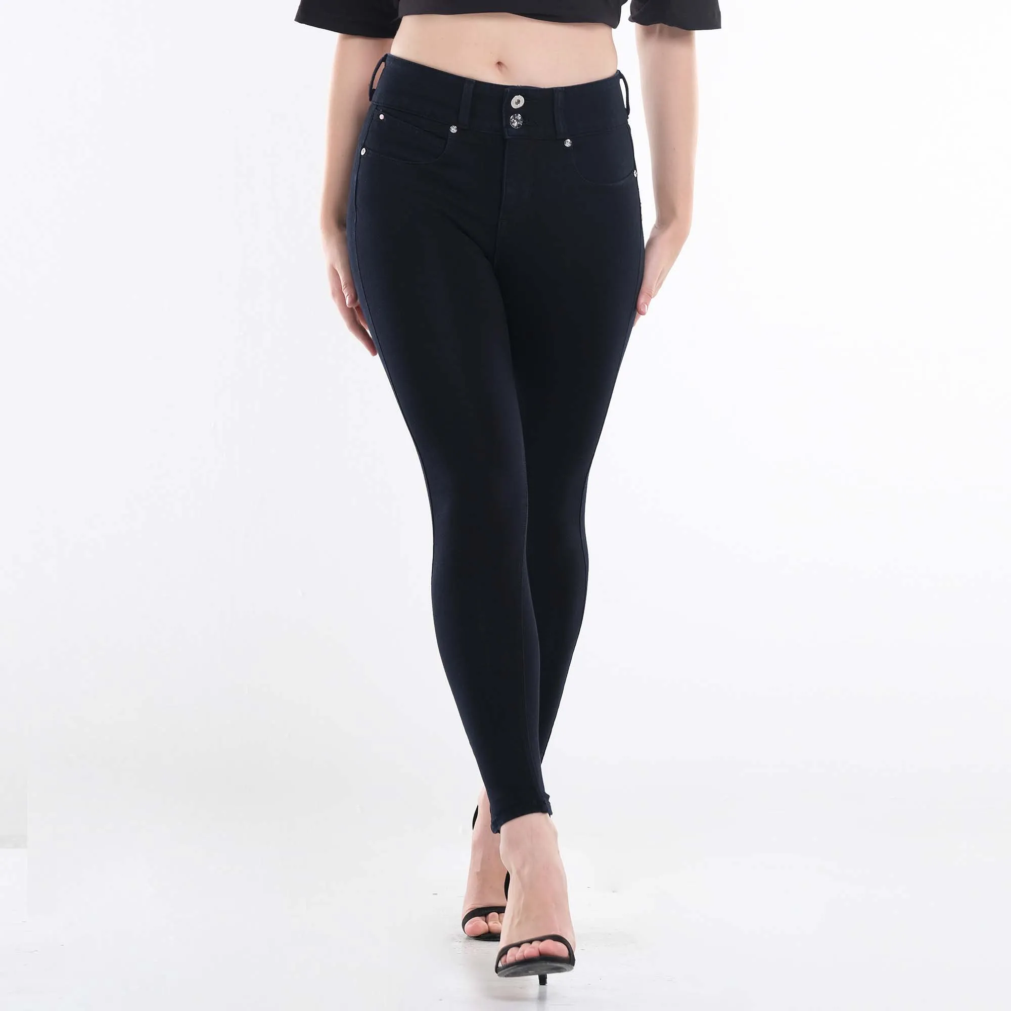 SHAPE MAGIC HIGH RISE HEATHER JEANS IN BLACK RINSE