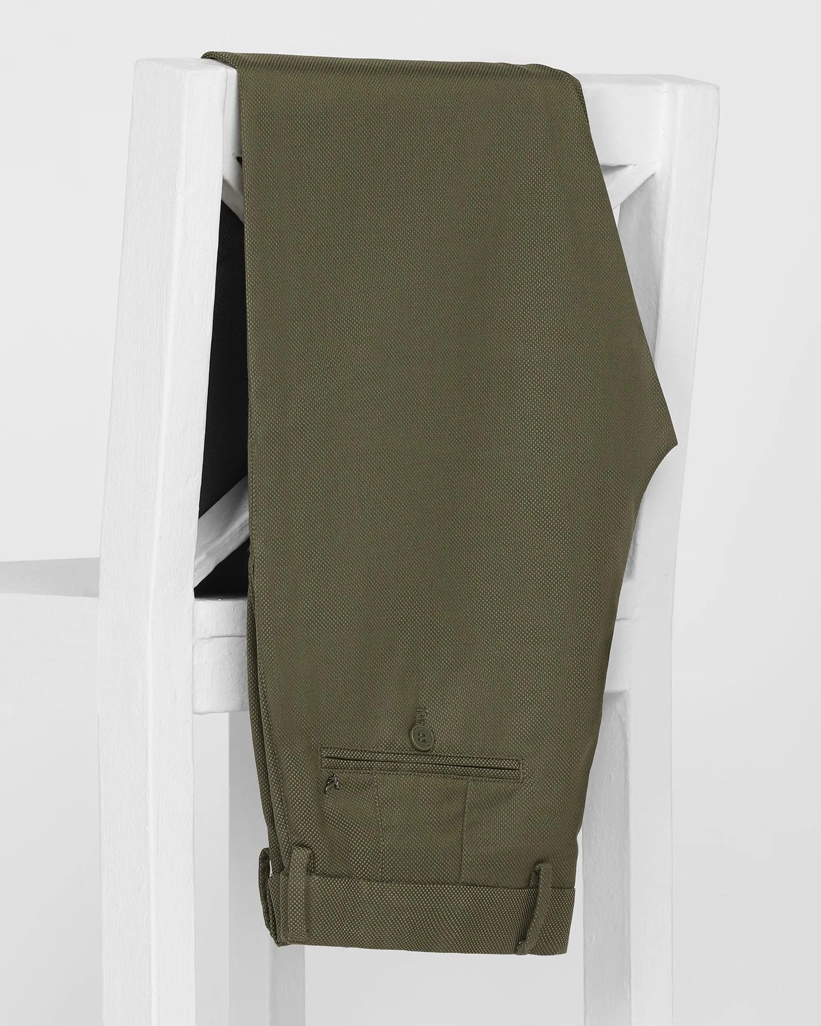 Temp Tech Slim Comfort B-95 Casual Olive Textured Khakis - Clare