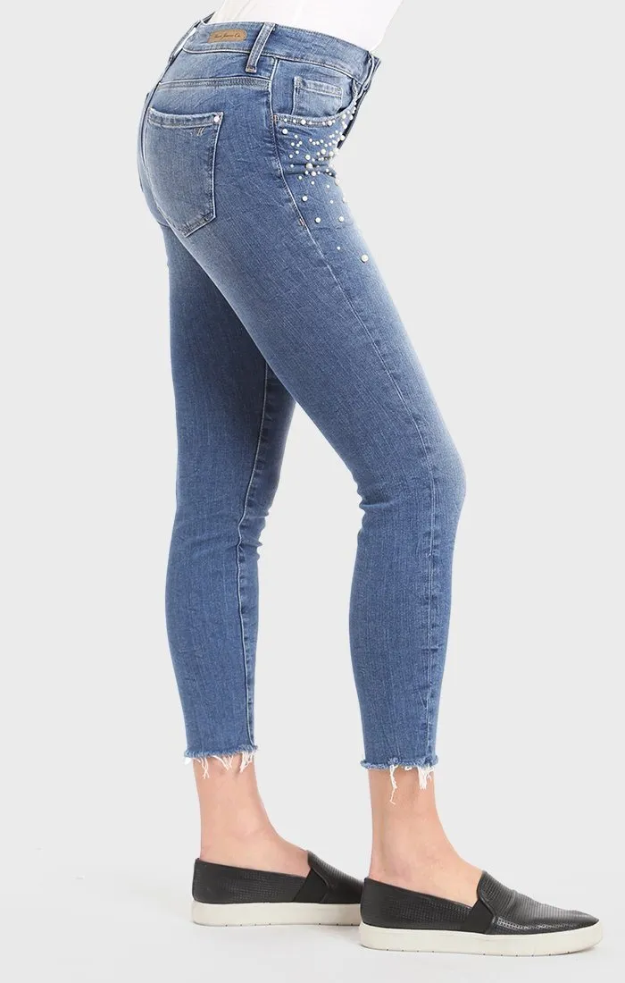 TESS SUPER SKINNY IN INDIGO PEARL STR