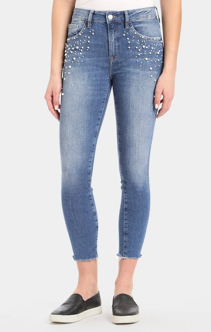 TESS SUPER SKINNY IN INDIGO PEARL STR