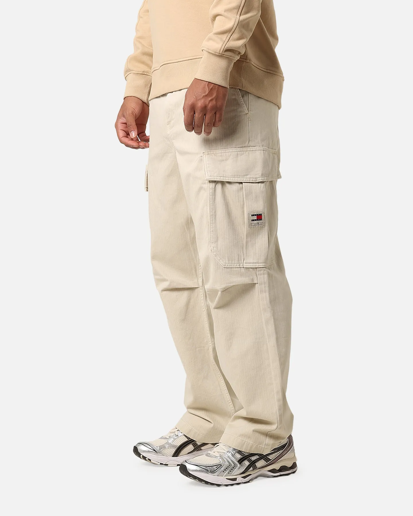 Tommy Jeans TJM Aiden Baggy Cargo Pants Newsprint