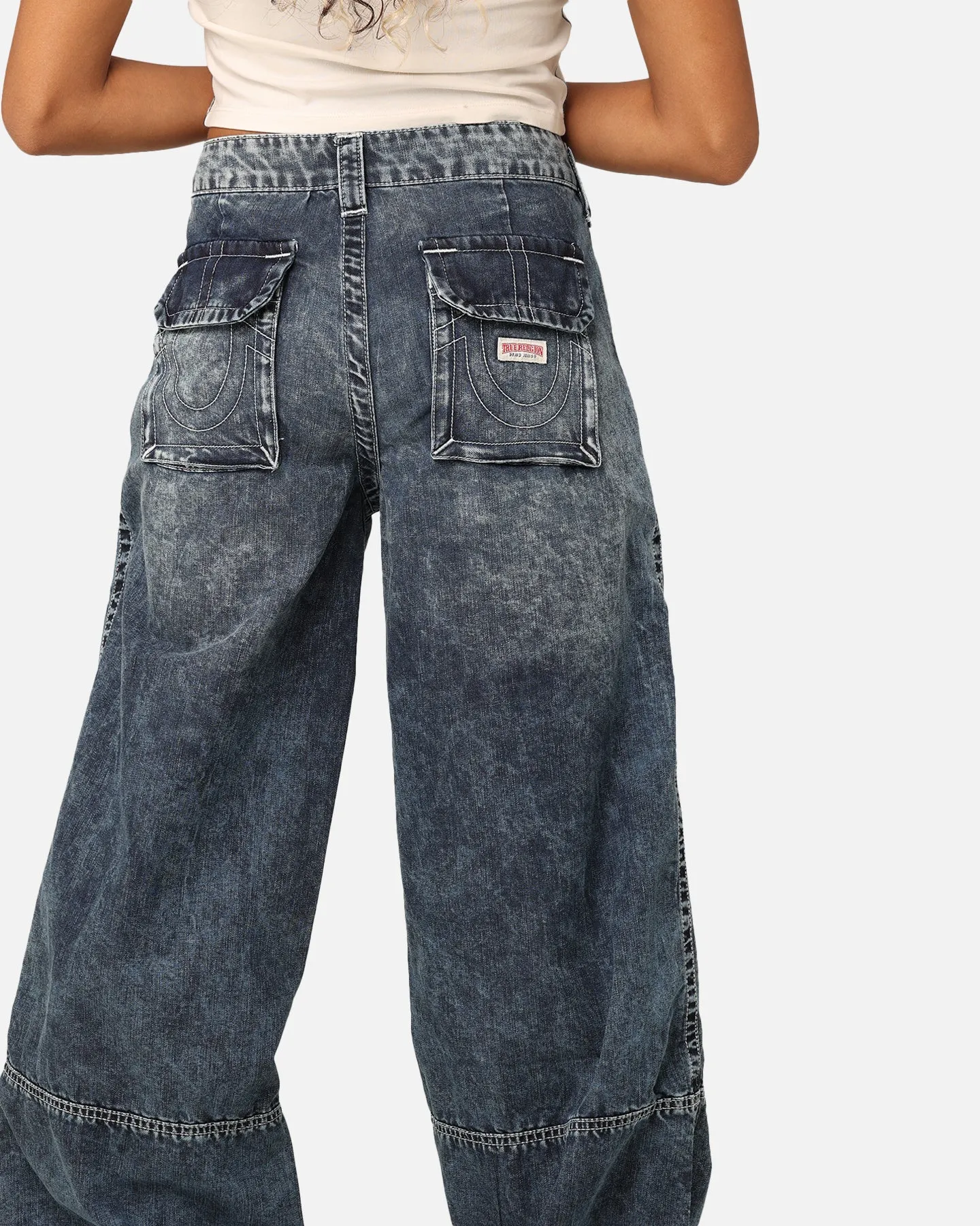 True Religion Women's Jessie Baggy Cargo Big T Jeans Sensation