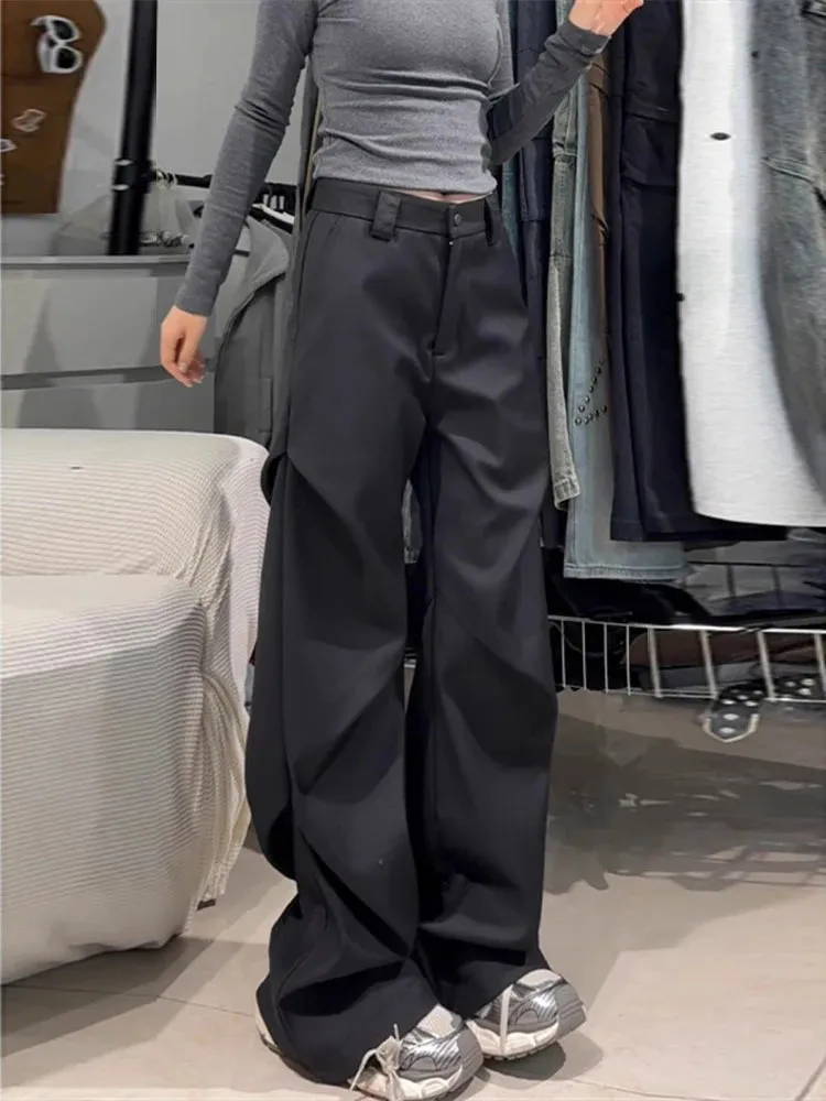 Vevesc Women Grey Cargo Pants Baggy Y2k Sweatpants Streetwear Pants Vintage Harajuku 90s Aesthetic Trousers Clothes 2024