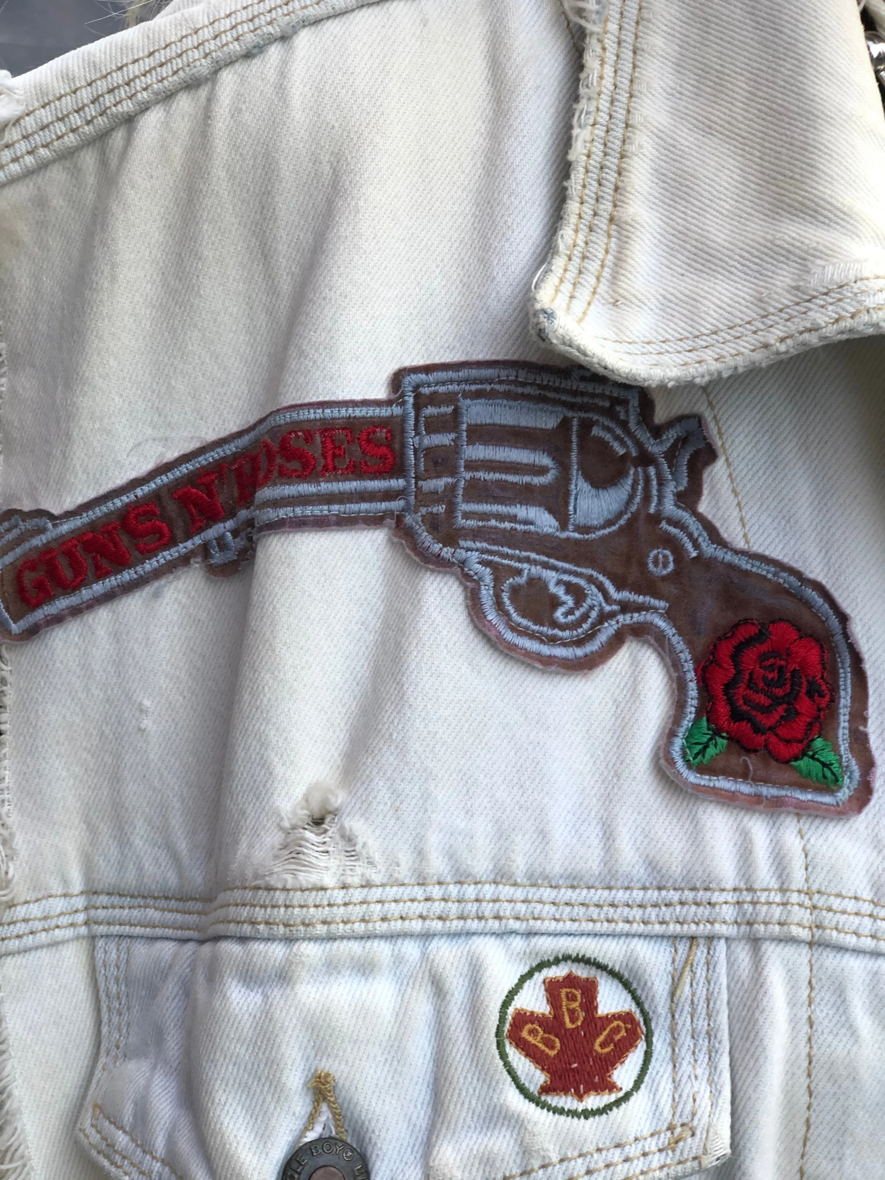 Vintage 80s 90s Guns N Roses Painted Denim Vest