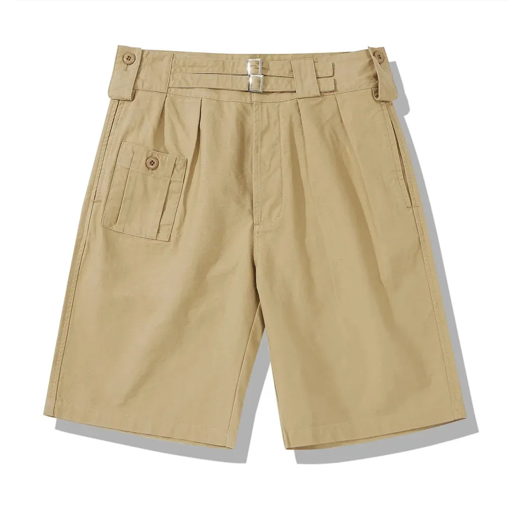 Vintage Gurkha Shorts Men's Safari Style Retro Knee-length Shorts