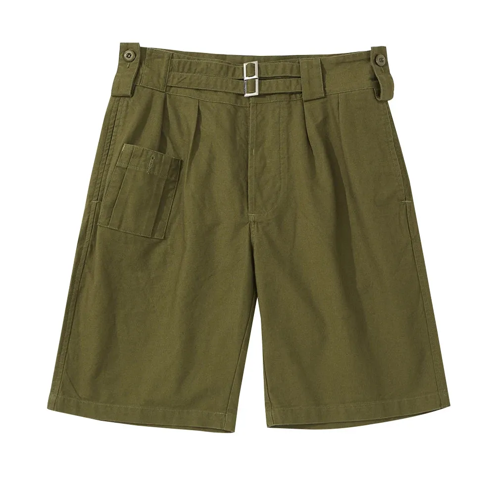 Vintage Gurkha Shorts Men's Safari Style Retro Knee-length Shorts