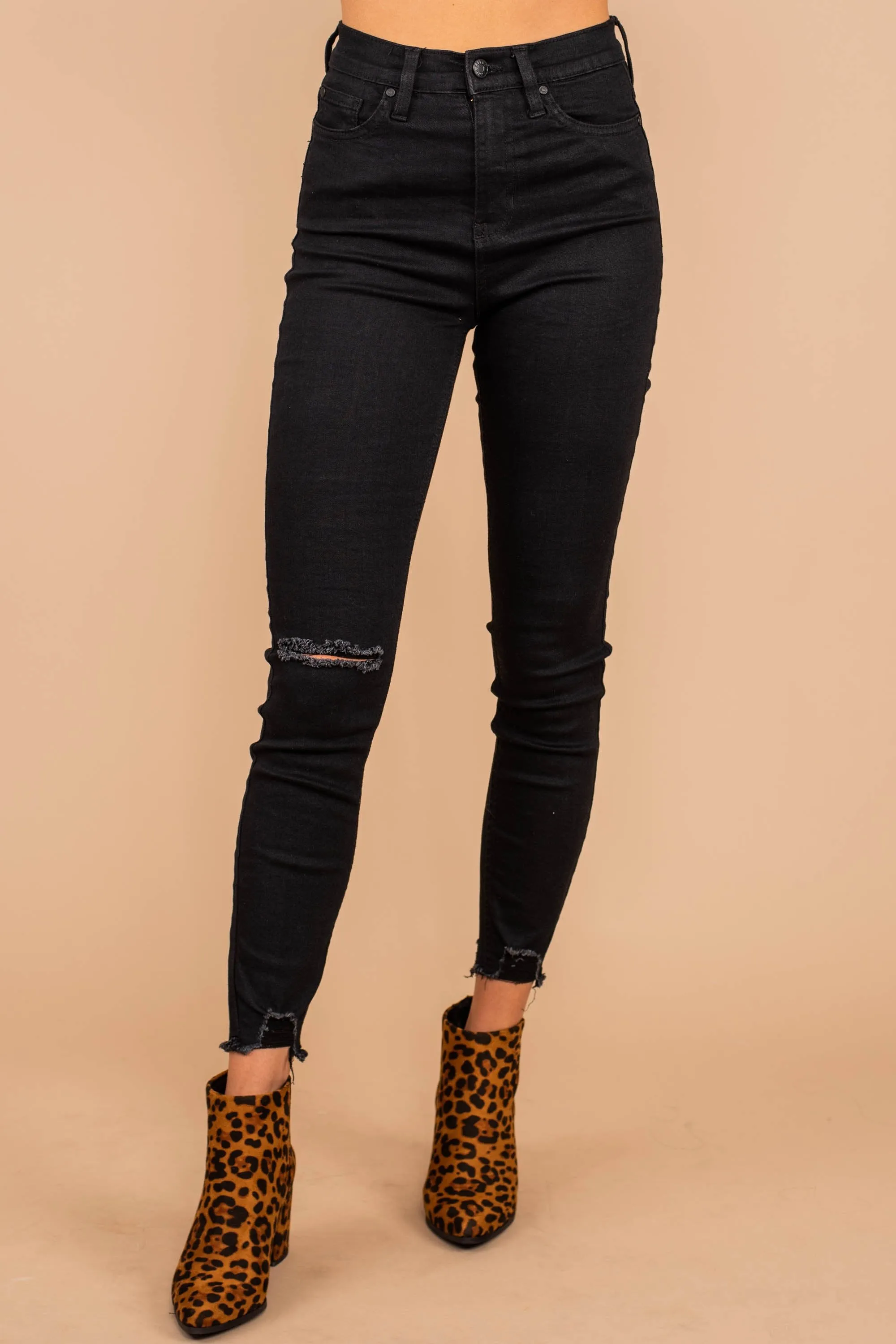 What Matters Most Black Distressed Skinny Jeans