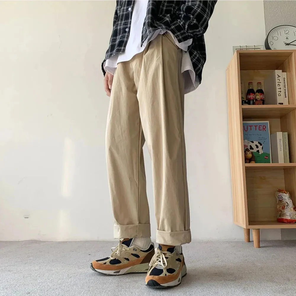 Wiaofellas  -  Fashion Straight Loose Baggy Trousers Men Casual Streetwear Cargo Pants Wide Leg Oversize Hip Hop Street Harajuku Vintage