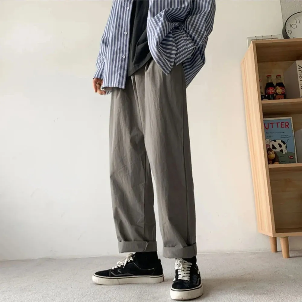 Wiaofellas  -  Fashion Straight Loose Baggy Trousers Men Casual Streetwear Cargo Pants Wide Leg Oversize Hip Hop Street Harajuku Vintage