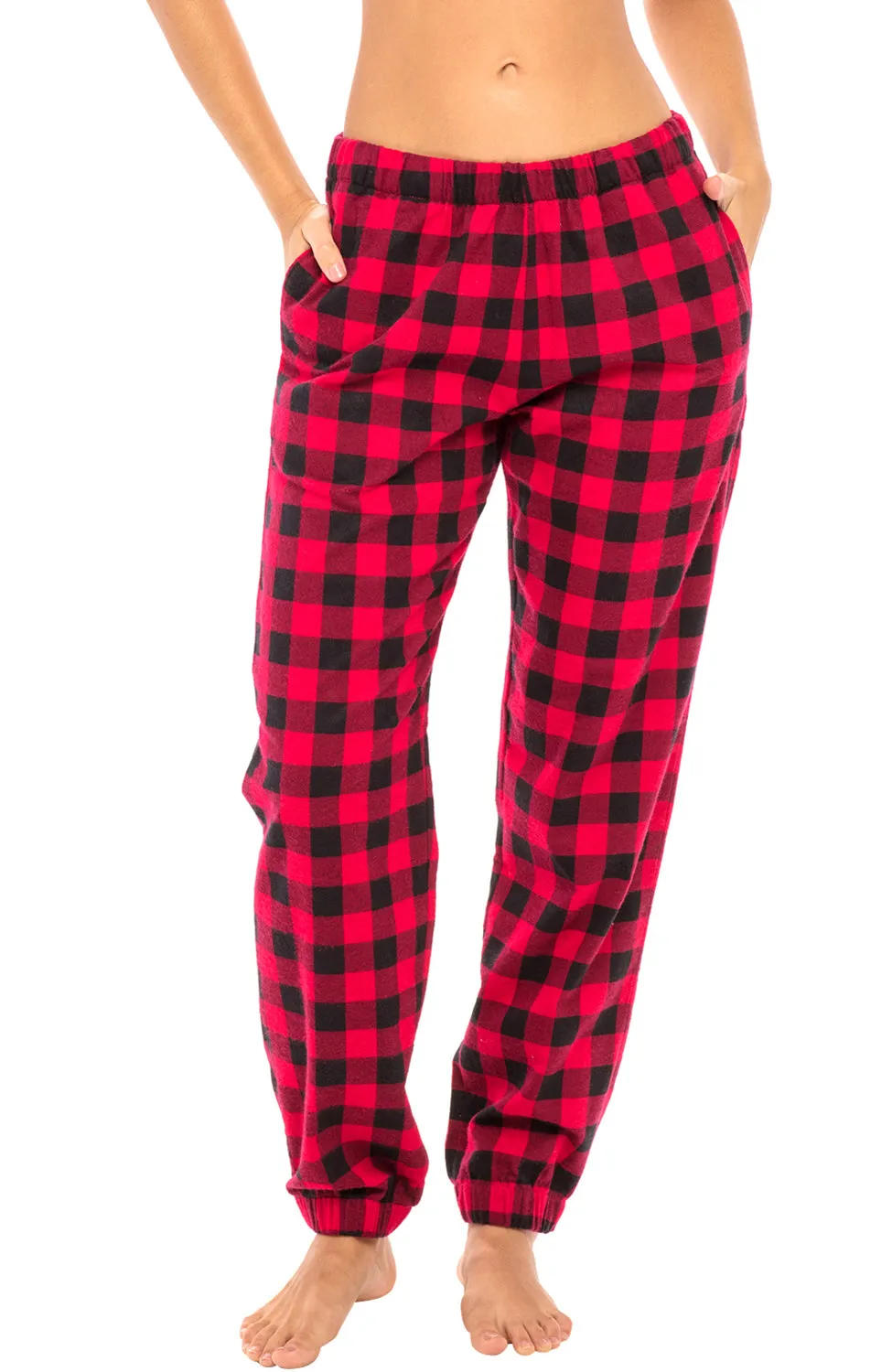 Women's Cotton Flannel Pajama Pants, Winter Joggers