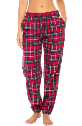 Women's Cotton Flannel Pajama Pants, Winter Joggers