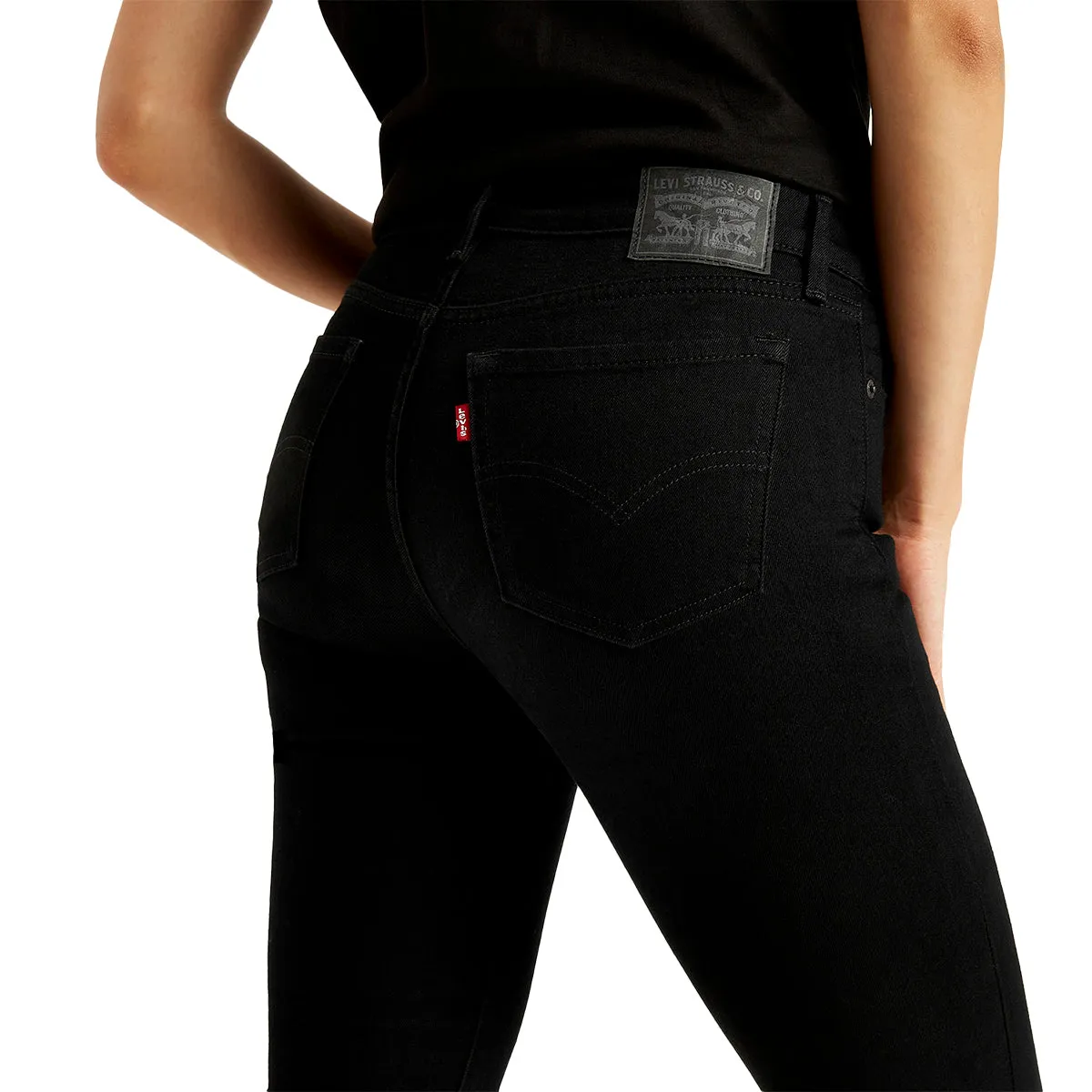 Women's Mid Rise 711 Skinny Black Jeans