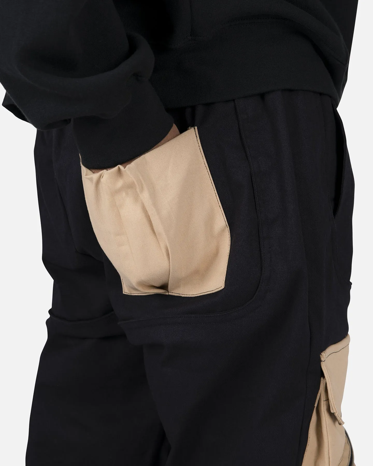 XXIII Cajeme Contrast Cargo Pants Black/Stone