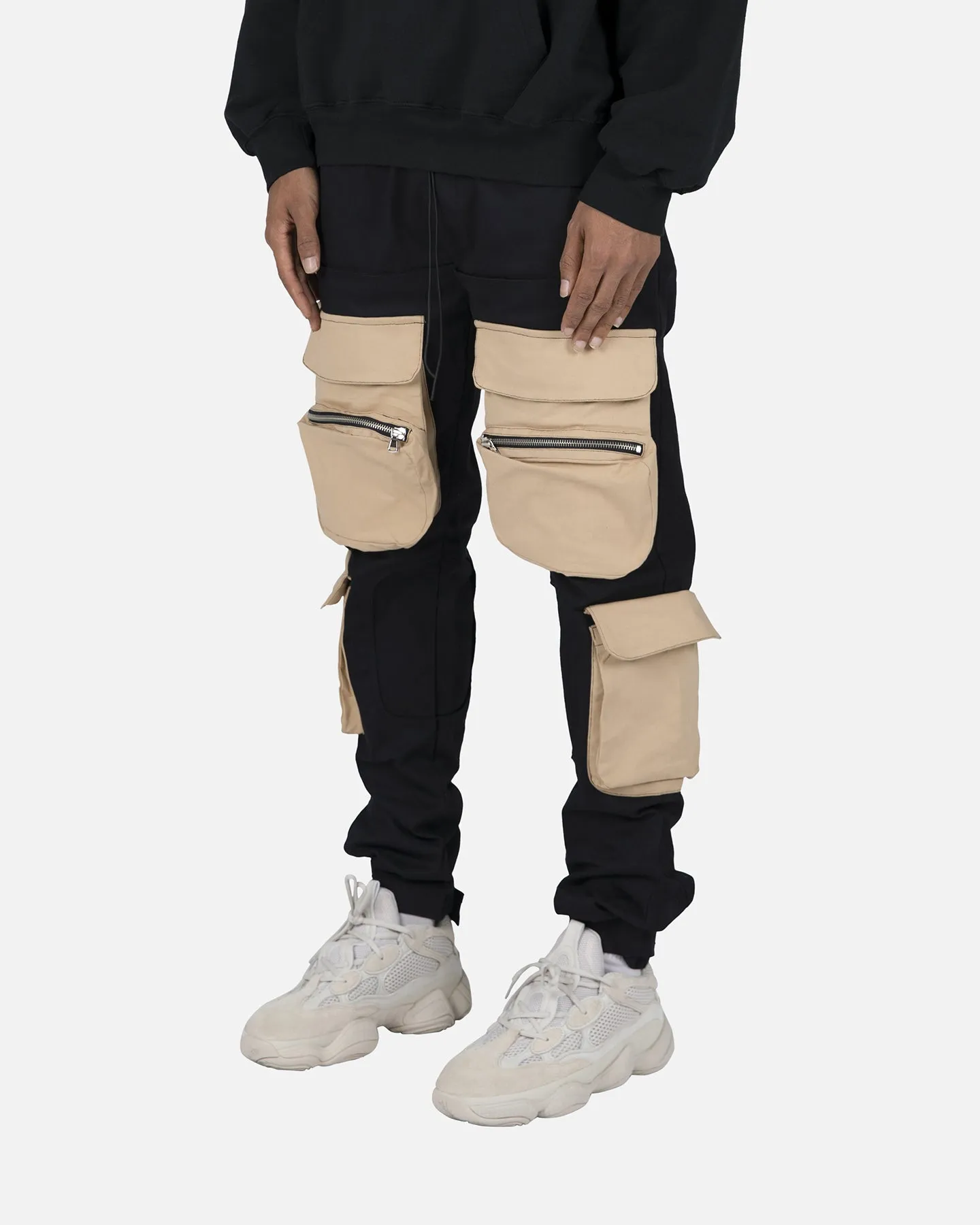 XXIII Cajeme Contrast Cargo Pants Black/Stone