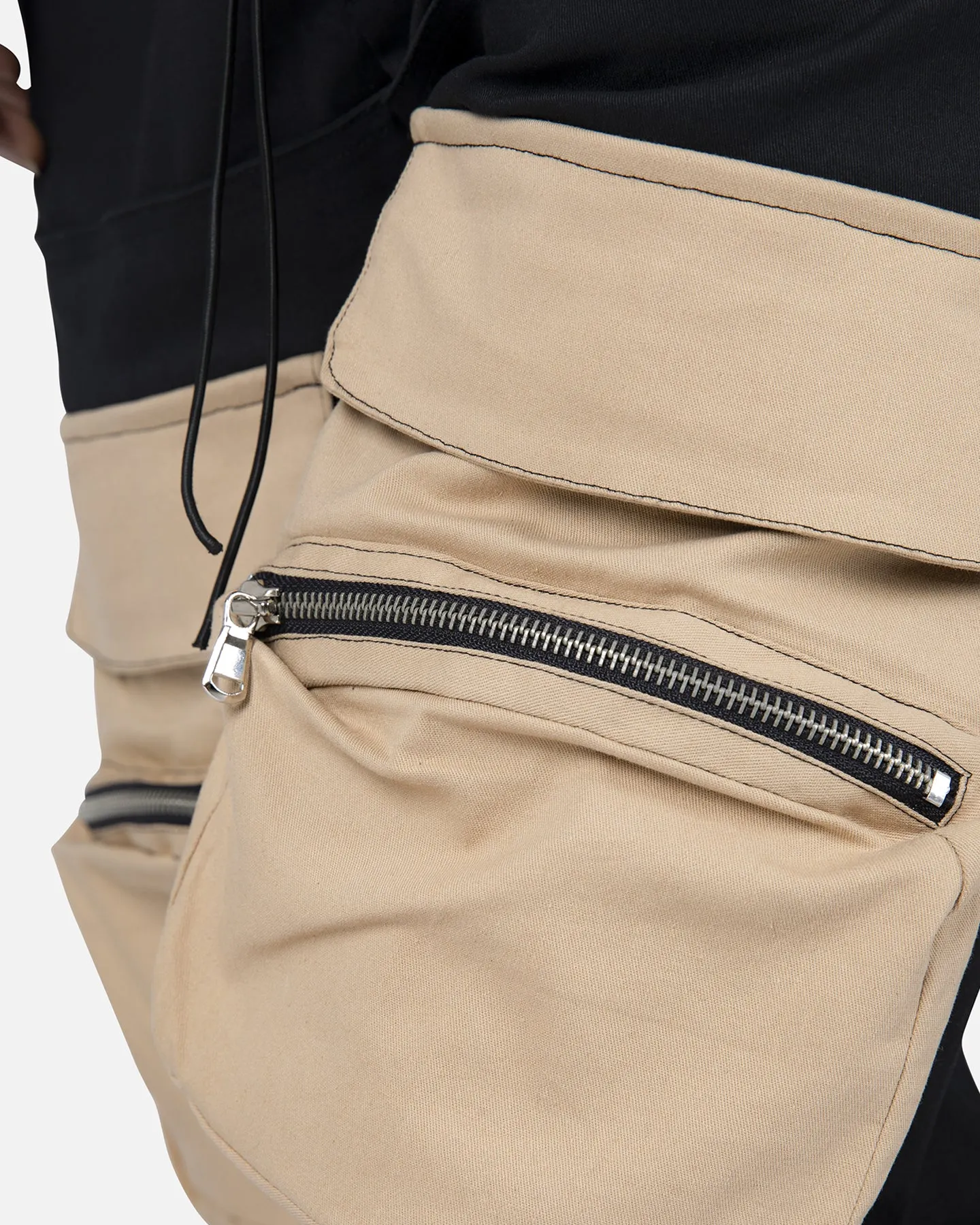 XXIII Cajeme Contrast Cargo Pants Black/Stone