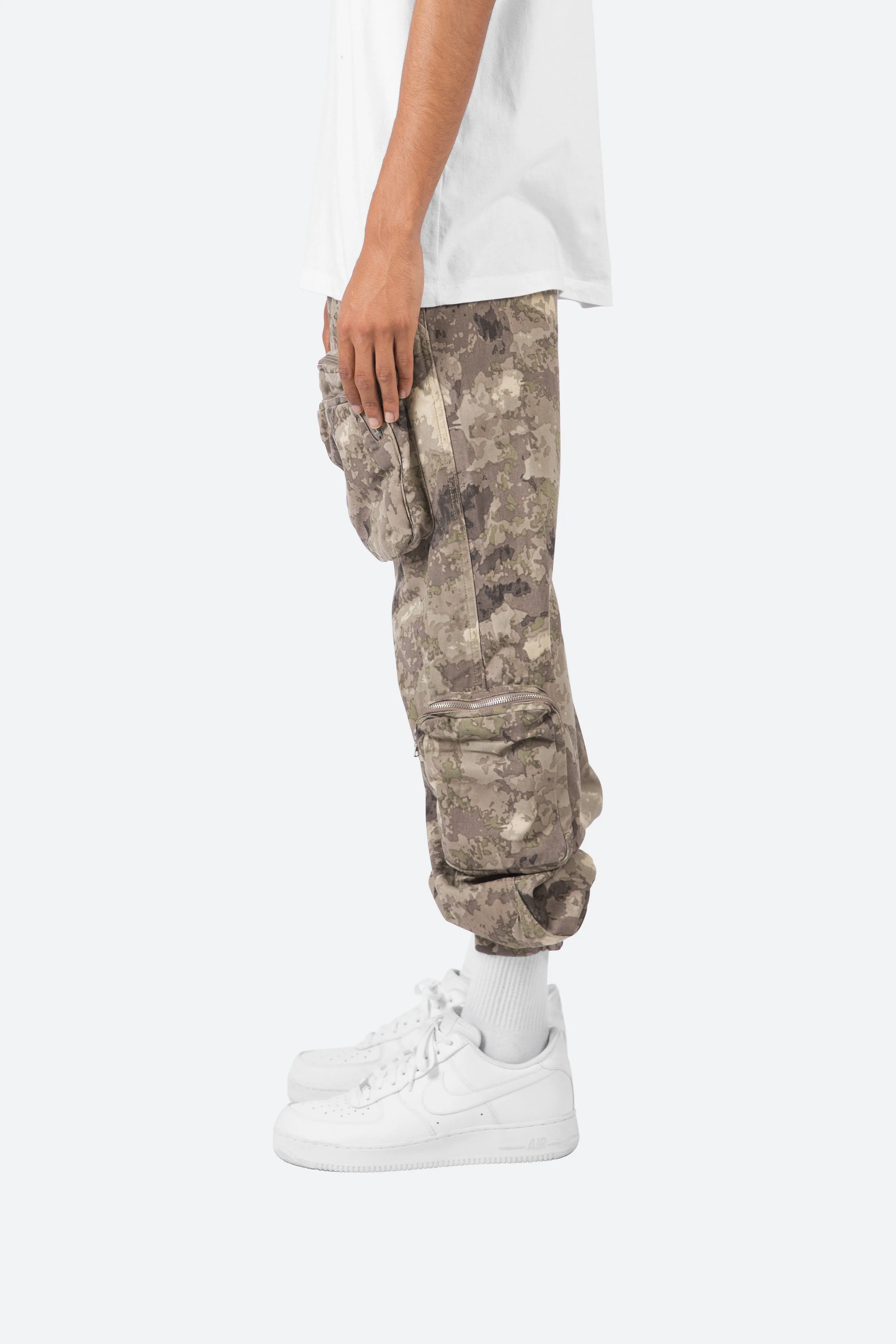 Zipper Cargo Pants - Camo