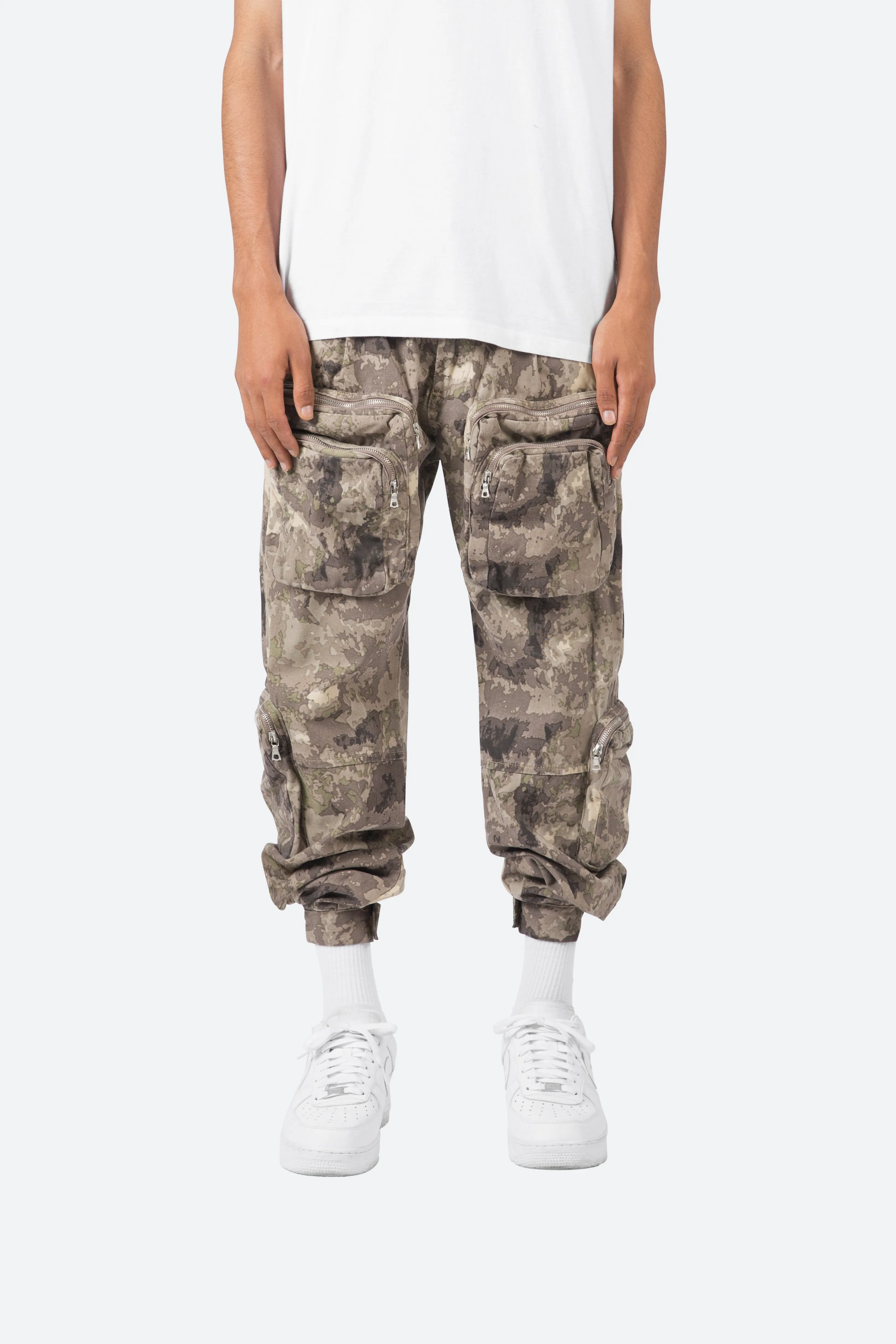 Zipper Cargo Pants - Camo