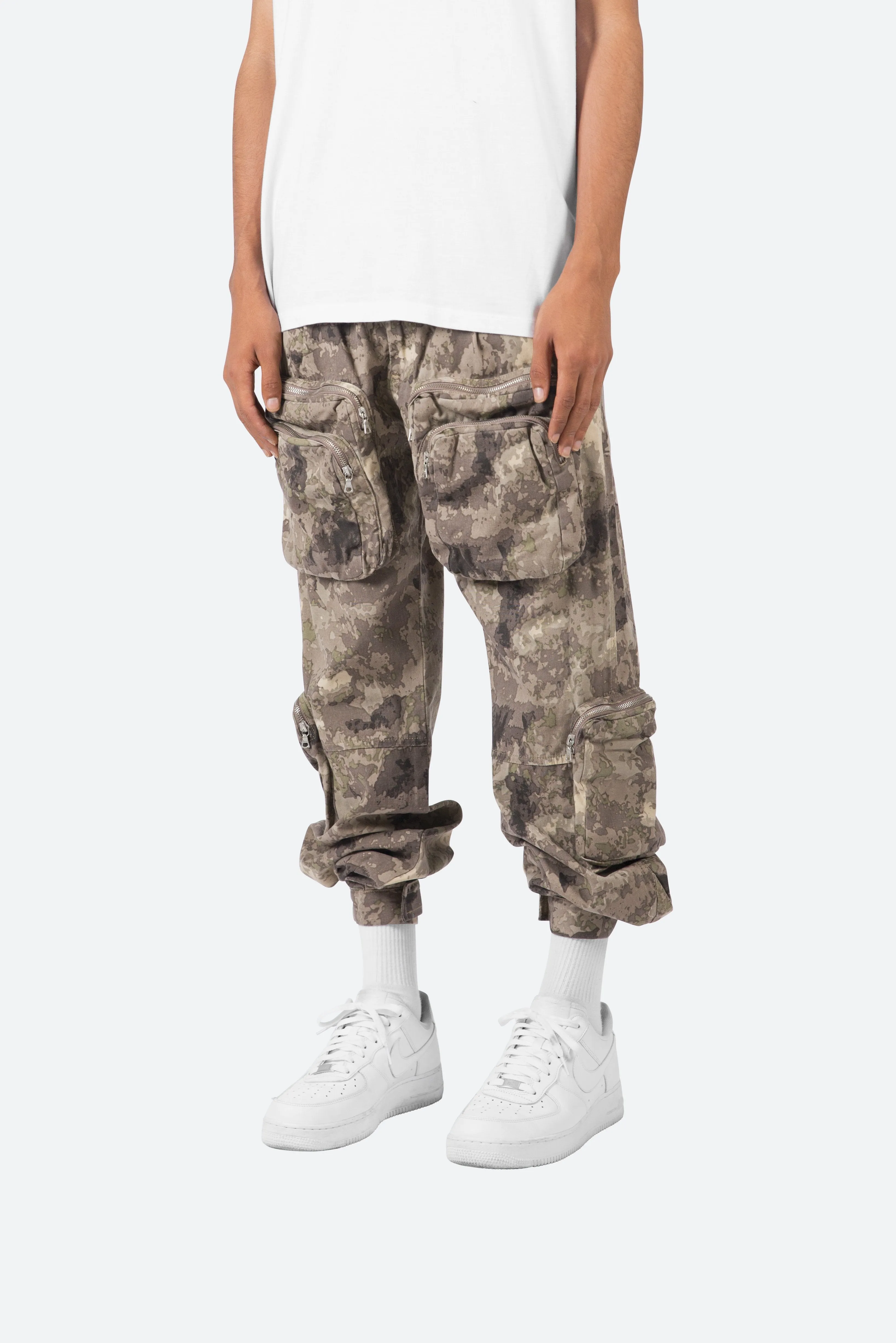 Zipper Cargo Pants - Camo