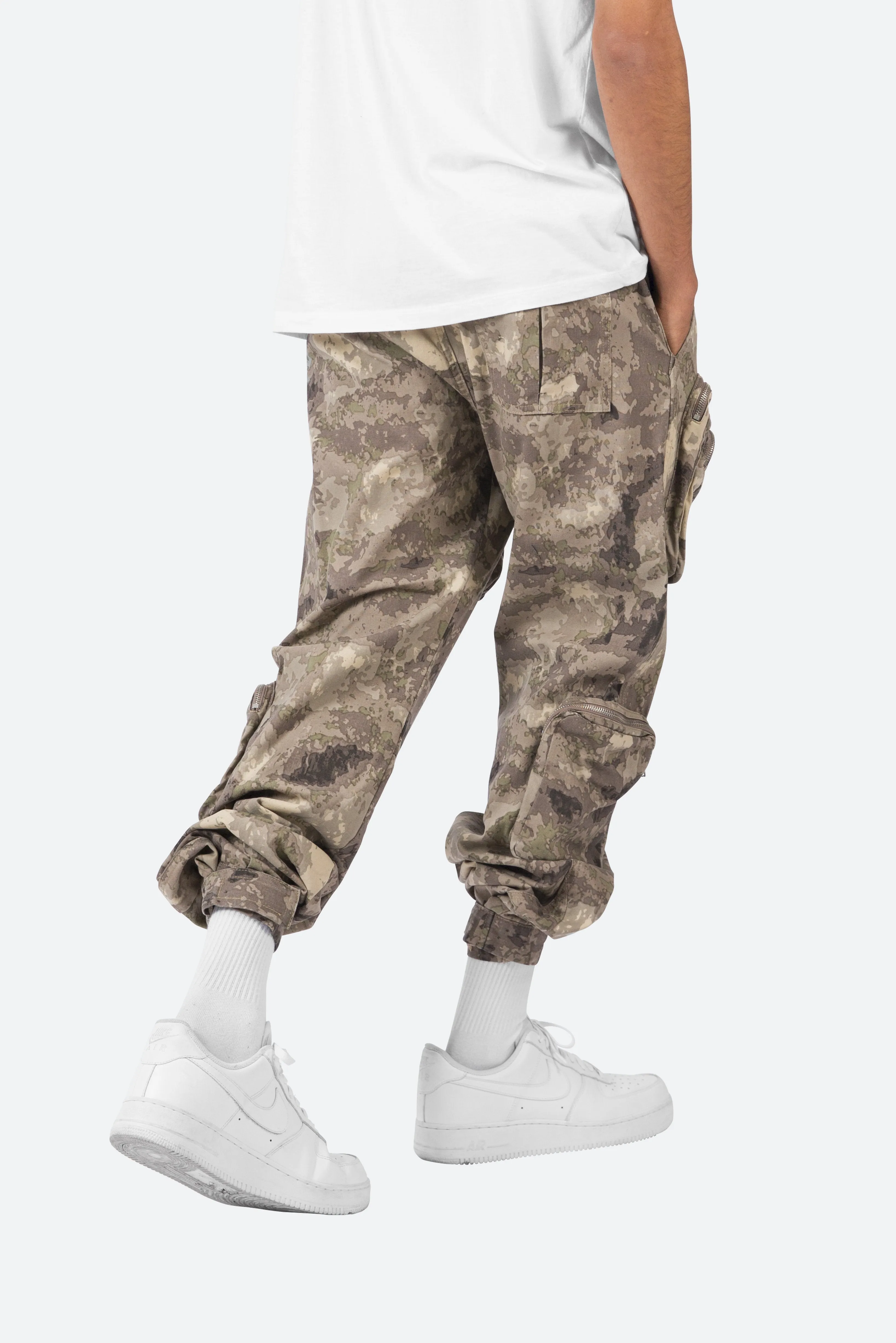 Zipper Cargo Pants - Camo