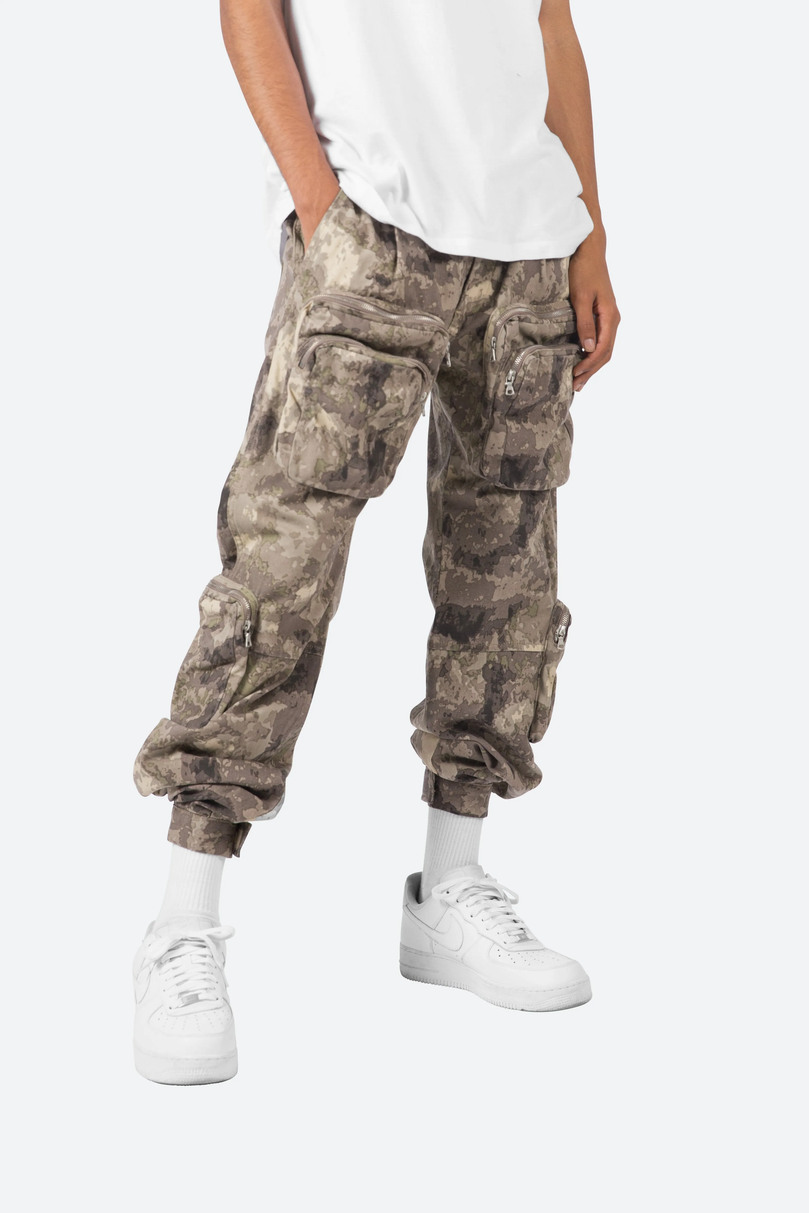 Zipper Cargo Pants - Camo